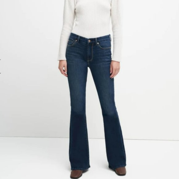 7 For All Mankind A Pocket Straight Leg Jeans Mid Rise Dark Wash Denim Blue 25‎ - Picture 1 of 12